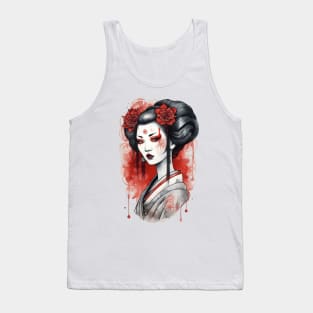 Demonic geisha black and red Tank Top